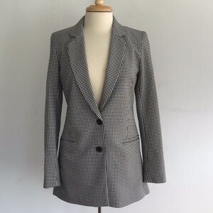 Rachel Zoe black and white checked blazer.  Size 2. Runs big. NWT